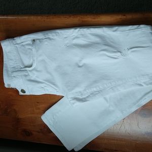 Cabi distressed white jeans